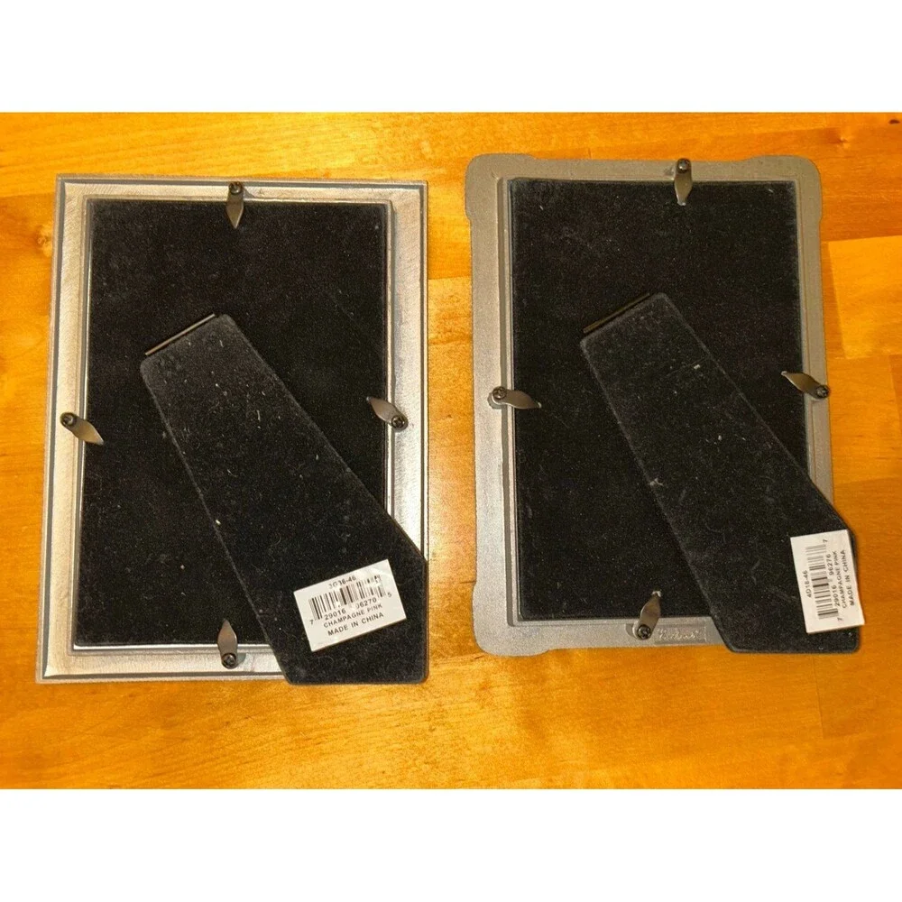 Set of 2 Shabby Chic Metal 4x6 Inch Picture Frames